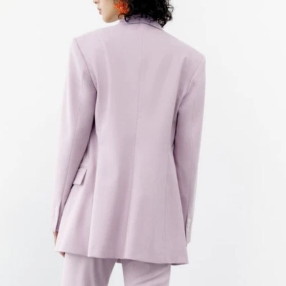 NWT ZARA Lilac Tailored Double-Breasted Blazer | XS - Picture 2 of 16